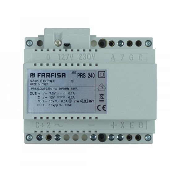 Immagine di ALIMENTATORE DA 18VA CON DUE GENERATORI DI SUONERIA ELETTRONICA MODULATA PER BARRA DIN 6 MODULI FARFISA