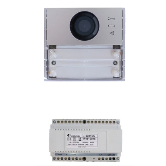 Immagine di KIT BASE IMPIANTO COMPOSTO DA UN POSTO ESTERNO VIDEO SERIE ALBA ED ALIMENTATORE 2221MQ FARFISA