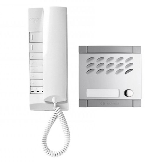 Immagine di KIT AUDIO MONOFAMILIARE COMPLETO COMPOSTO DA 1 POSTO INTERNO EX320R EXHITO/1 POSTO ESTERNO MODY INCASASSO/1 ALIMENTATORE PRS240 FARFISA