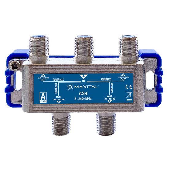 Immagine di PARTITORE TV A 4 VIE CON PASSAGGIO CORRENTE CONTINUA MAXITAL
