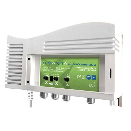 Immagine di CENTRALINO TV DA INTERNO 3 INGRESSI BIII+DAB/UHF 35DB MAXITAL