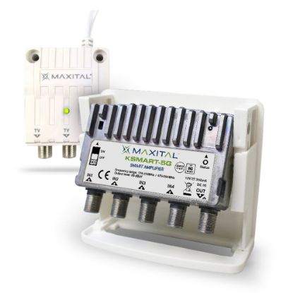Immagine di AMPLIFICATORE DA PALO TV 3 INGRESSI 5G CON ALIMENTATORE KSMART-5G MAXITAL