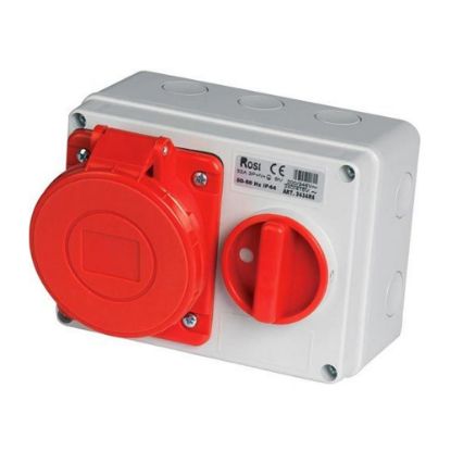 Immagine di PRESA INTERBLOCCATA CON FONDO 5 POLI 32A 380V IP44 ROSI