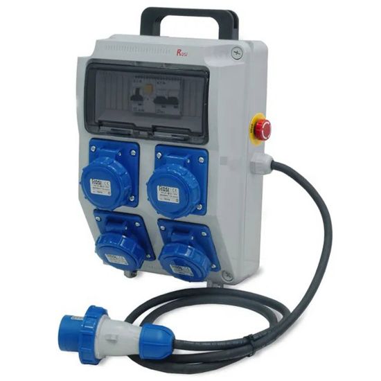 Immagine di QUADRO CANTIERE MOBILE 4 PRESE 16A IP65 CON SALVAVITA E EMERGENZA ROSI