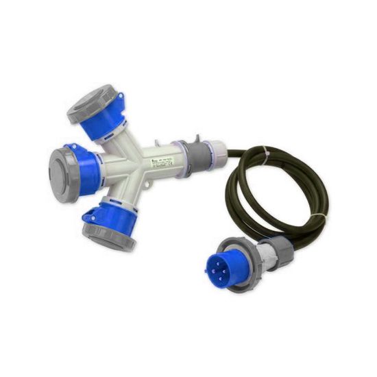 Immagine di MOLTIPLICATORE INDUSTRIALE CON CAVO 220V 16A 1 SPINA E 3 PRESE IP67 ROSI