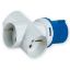 Immagine di ADATTATORE INDUSTRIALE DA SPINA BLU A 3 PRESE SCHUKO BIANCHE 16A IP20 ROSI