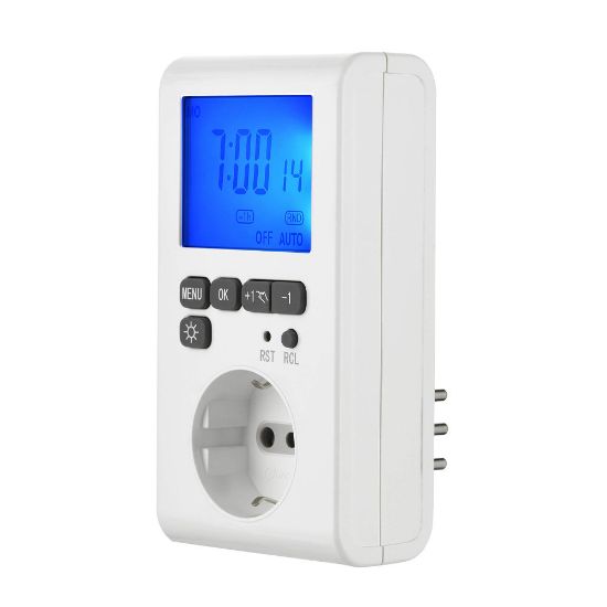 Immagine di TIMER DIGITALE SETTIMANALE CON SPINA 10A E PRESA SCHUKO/10A ELECTRALINE