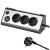 Immagine di MULTIPRESA AD ANGOLO NERA CON 3 PRESE SCHUKO E 2 USB ELECTRALINE