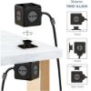 Immagine di MULTIPRESA CUBO NERA CON 2 PRESE SCHUKO, 2 BIVALENTI E 2 USB ELECTRALINE