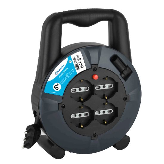Immagine di AVVOLGICAVO DOMESTICO 5 MT CAVO 3x1,5 MM ELECTRALINE
