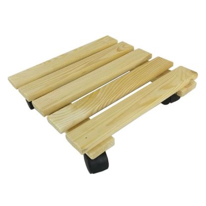 Immagine di CARRELLINO PORTAVASO IN FAGGIO CON 4 RUOTE 30x30 CM