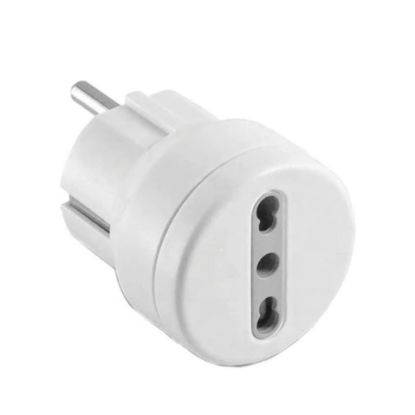Immagine di ADATTATORE DA SCHUKO A BIVALENTE BIANCO ELECTRALINE