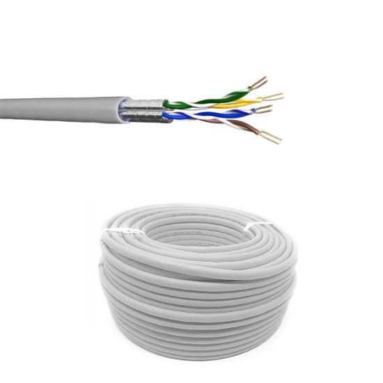 Immagine di CAVO DI RETE U/FTP CAT.6 Ø 4x2x24 4P LSHF RAME ROTOLO 305 MT