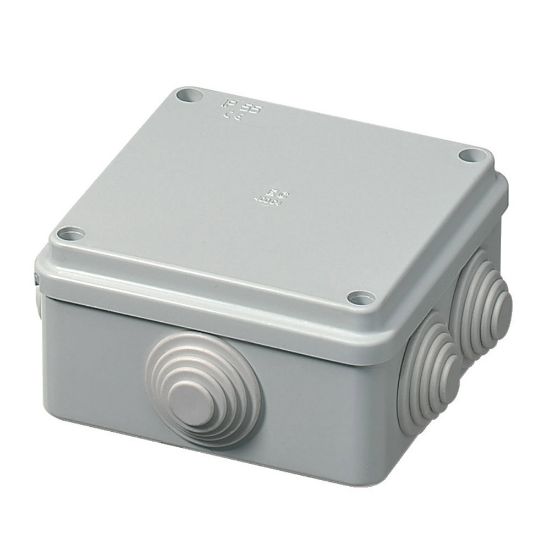 Immagine di SCATOLA DI DERIVAZIONE ESTERNA IP55 100x100x50 MM CON PASSACAVI ELETTROCANALI