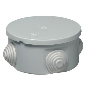 Immagine di SCATOLA DI DERIVAZIONE ROTONDA ESTERNA IP44 Ø 80x40 MM CON PASSACAVI ELETTROCANALI