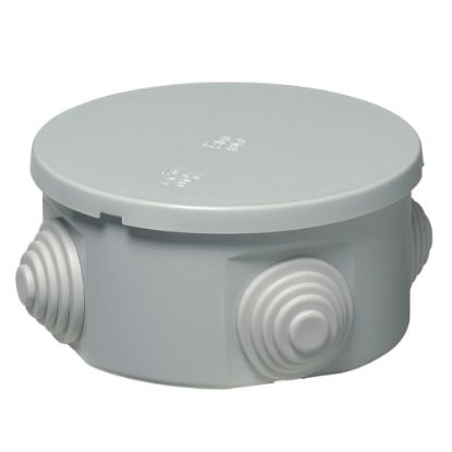 Immagine di SCATOLA DI DERIVAZIONE ROTONDA ESTERNA IP44 Ø 80x40 MM CON PASSACAVI ELETTROCANALI