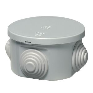 Immagine di SCATOLA DI DERIVAZIONE ROTONDA ESTERNA IP44 Ø 65x35 MM CON PASSACAVI ELETTROCANALI