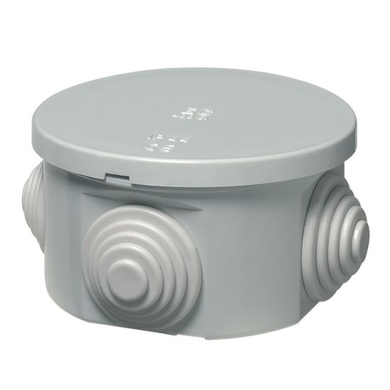 Immagine di SCATOLA DI DERIVAZIONE ROTONDA ESTERNA IP44 Ø 65x35 MM CON PASSACAVI ELETTROCANALI