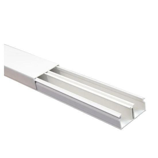 Immagine di MINICANALE BIANCO 2 SCOMPARTI 40x17 MM L 2 MT ELETTROCANALI