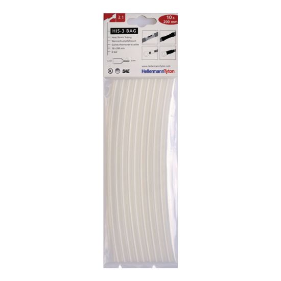 Immagine di GUAINA TERMORESTRINGENTE 3:1 TRASPARENTE 6/2 HIS-3 BLISTER 10 PZ HELLERMANNTYTON