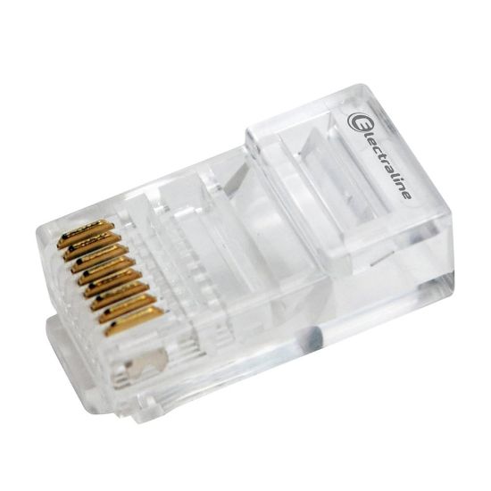 Immagine di PLUG MODULARE 8P/8C RJ45 CONFEZIONE 10 PZ ELECTRALINE