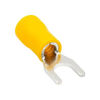 Immagine di TERMINALE FORCHETTA GIALLO 48A 6,5 MM 4-6 MM BLISTER 10 PZ ELECTRALINE
