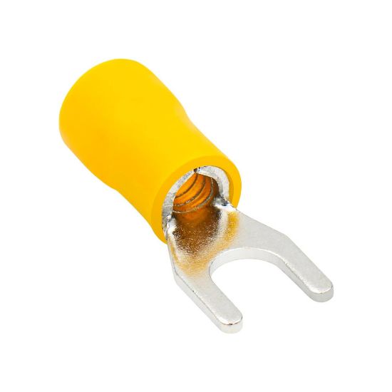 Immagine di TERMINALE FORCHETTA GIALLO 48A 6,5 MM 4-6 MM BLISTER 10 PZ ELECTRALINE