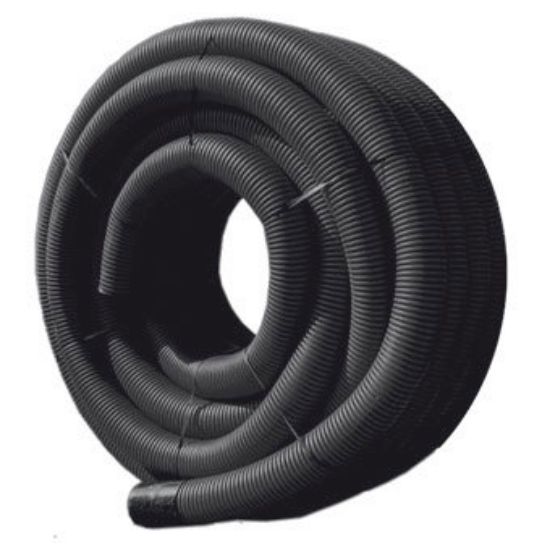 Immagine di CORRUGATO NERO DOPPIA PARETE Ø 160 MM ROTOLO DA 50 MT