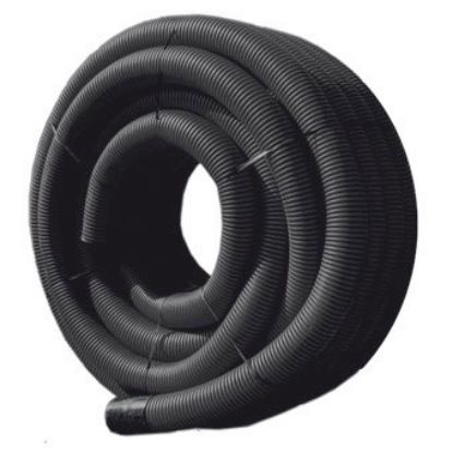 Immagine di TUBO CORRUGATO NERO DOPPIA PARETE Ø 110 MM ROTOLO 25 MT
