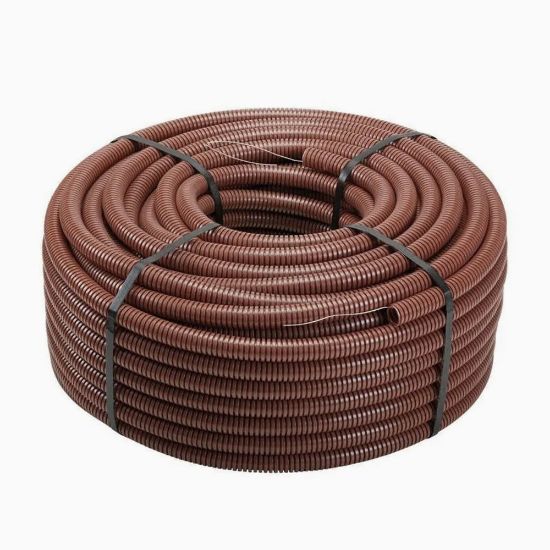 Immagine di TUBO CORRUGATO MARRONE SINGOLA PARETE Ø 25 MM ROTOLO 50 MT