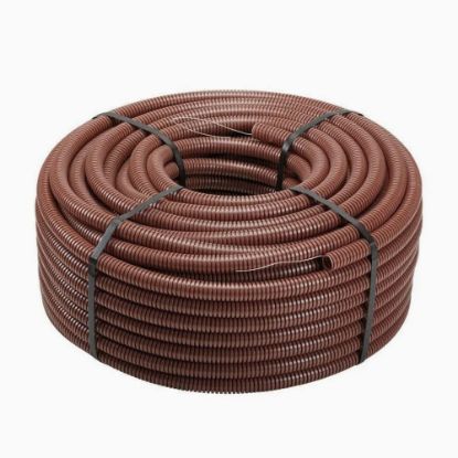 Immagine di TUBO CORRUGATO MARRONE SINGOLA PARETE Ø 20 MM ROTOLO 100 MT