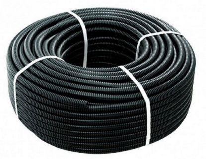 Immagine di TUBO CORRUGATO NERO SINGOLA PARETE Ø 32 MM ROTOLO 25 MT