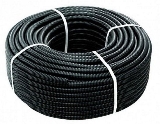 Immagine di TUBO CORRUGATO NERO SINGOLA PARETE Ø 25 MM ROTOLO 50 MT