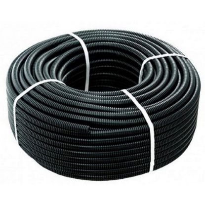 Immagine di TUBO CORRUGATO NERO SINGOLA PARETE Ø 25 MM ROTOLO 25 MT