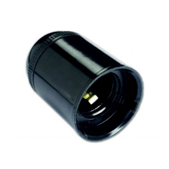 Immagine di PORTALAMPADA E27 CAMICIA LISCIA NERO ELECTRALINE