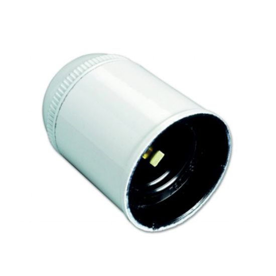 Immagine di PORTALAMPADA E27 CAMICIA LISCIA BIANCO ELECTRALINE
