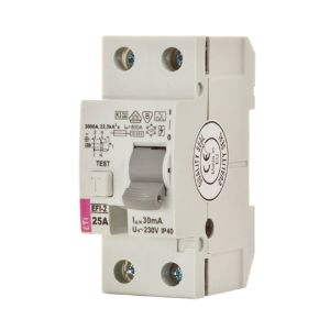 Immagine di INTERRUTTORE DIFFERENZIALE PURO 2 POLI AC 25A 30MA SALVAVITA 2 MODULI DIN ETIMAT