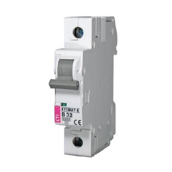 Immagine di INTERRUTTORE MAGNETOTERMICO 2 POLI C6 6,0 KA 1 MODULO DIN ETIMAT