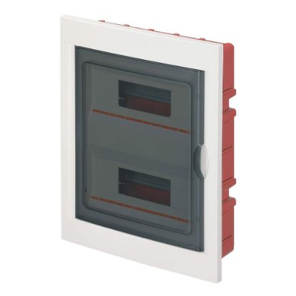 Immagine di CENTRALINO INCASSO BIANCO PORTELLO FUMÈ 24 MODULI ELETTROCANALI