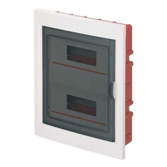 Immagine di CENTRALINO INCASSO BIANCO PORTELLO FUMÈ 24 MODULI ELETTROCANALI