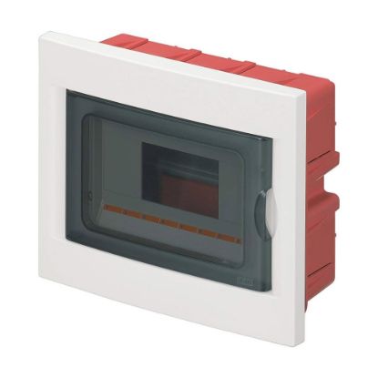 Immagine di CENTRALINO INCASSO BIANCO PORTELLO FUMÈ 8 MODULI ELETTROCANALI