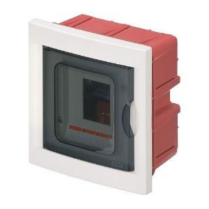 Immagine di CENTRALINO INCASSO BIANCO PORTELLO FUMÈ 4 MODULI ELETTROCANALI