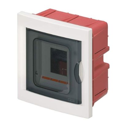 Immagine di CENTRALINO INCASSO BIANCO PORTELLO FUMÈ 4 MODULI ELETTROCANALI