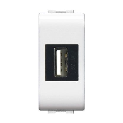 Immagine di ALIMENTATORE USB TIPO A DA INCASSO 5VDC 2,1A BIANCO MYLIFE ELETTROCANALI