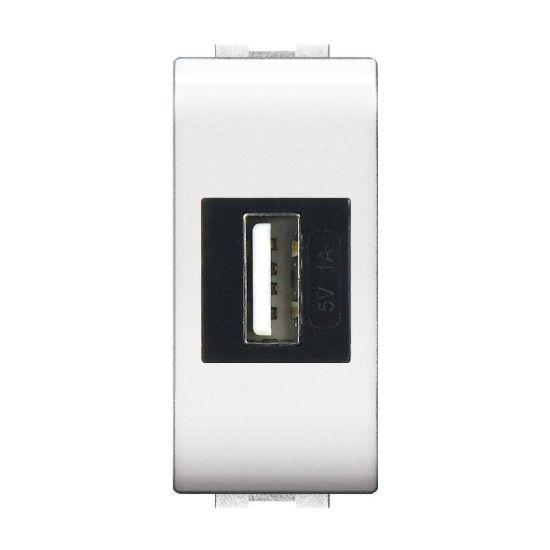 Immagine di ALIMENTATORE USB TIPO A DA INCASSO 5VDC 2,1A BIANCO MYLIFE ELETTROCANALI