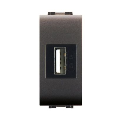 Immagine di ALIMENTATORE USB TIPO A DA INCASSO 5VDC 2,1A NERO MYLIFE ELETTROCANALI