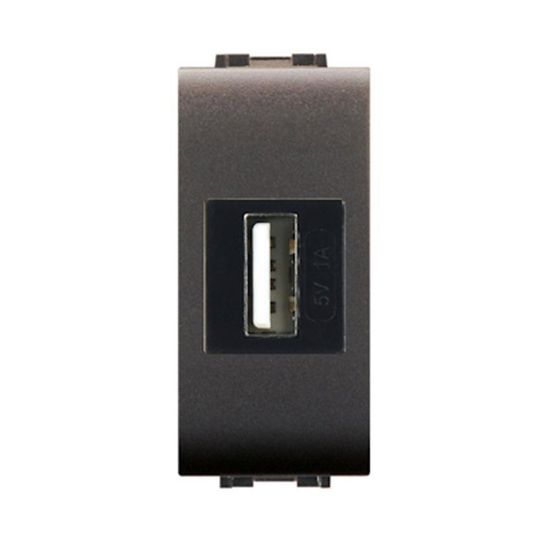 Immagine di ALIMENTATORE USB TIPO A DA INCASSO 5VDC 2,1A NERO MYLIFE ELETTROCANALI