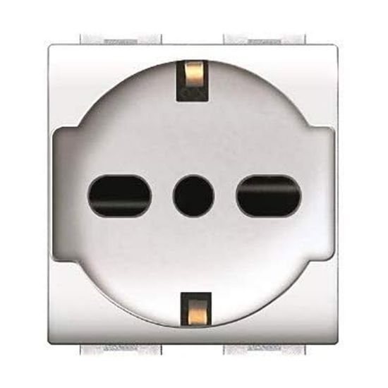 Immagine di PRESA SCHUKO TRIVALENTE DI SICUREZZA MYLIFE 2P+T 10/16A BIANCA ELETTROCANALI