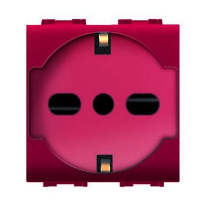 Immagine di PRESA SCHUKO TRIVALENTE DI SICUREZZA MYLIFE 2P+T 10/16A ROSSA ELETTROCANALI