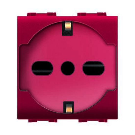 Immagine di PRESA SCHUKO TRIVALENTE DI SICUREZZA MYLIFE 2P+T 10/16A ROSSA ELETTROCANALI
